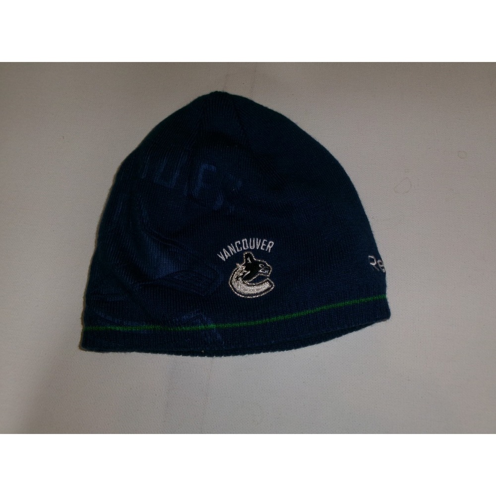 VANCOUVER CANUCKS REEB KNIT BEANIE TOBOGGAN Y2K 00s HAT CAP VINTAGE DEADSTOCK M6